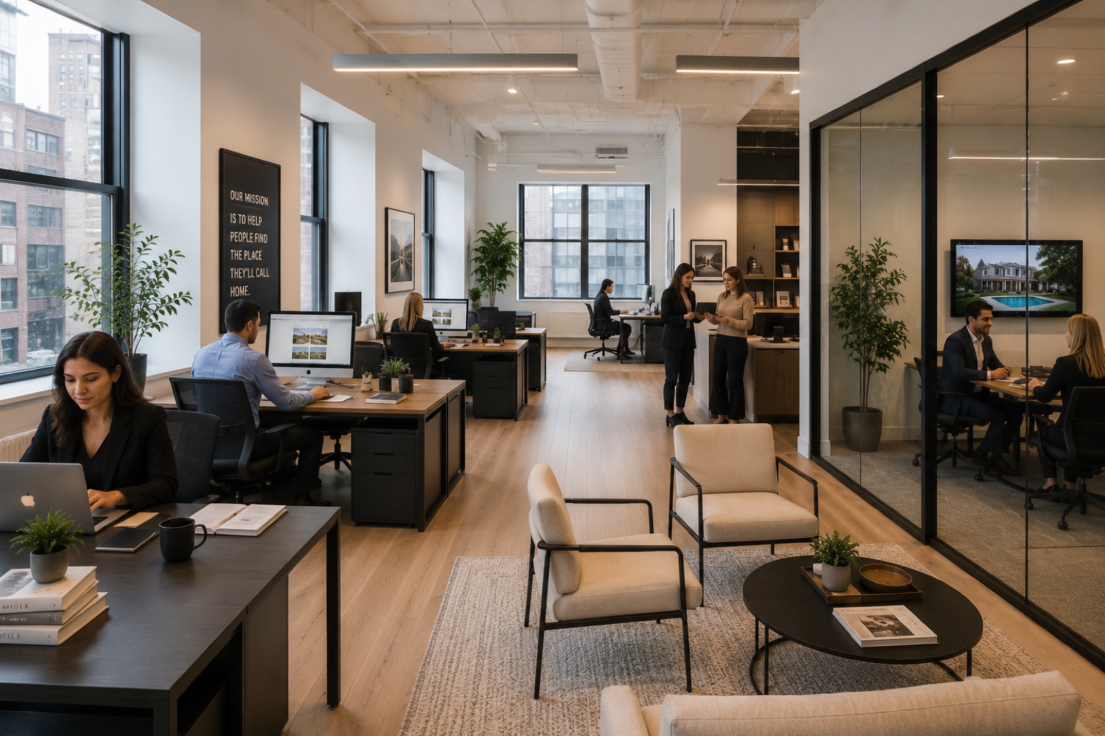 A team working together in an office